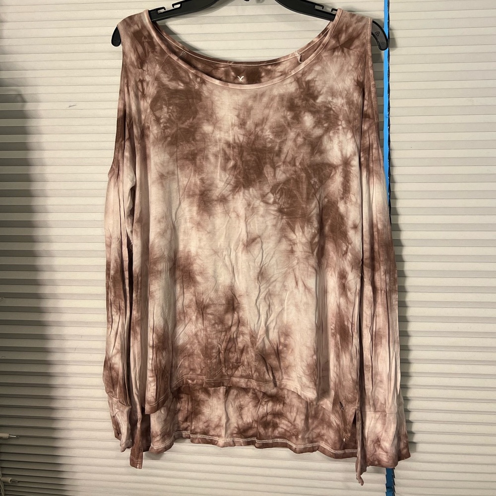 American Eagle Outfitters Soft & Sexy Open Shoulder Long Sleeve Top